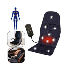 Full Body Massage Seat Cushion with Lumbar Heat, 4 Vibration Motors, 5 Massage Modes, 4 Massage Zones, Adjustable Intensity & Home/Car Adapters
