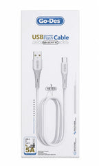 Go-Des GD-UC717-4 1M USB-A to USB-C 5A Fast-Charging and 480Mbps Data Cable with Pure Copper Core, Anti-Bending Connectors and Pull-Resistant Design