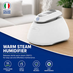 FLAEM Olly Vap 4.5L Warm Steam Humidifier 240-260W with Pre-Cooling System, Up to 14 Hours Operation, Adjustable Steam Flow, Essence Holder, Anti-Scale Heating Element & Night Light