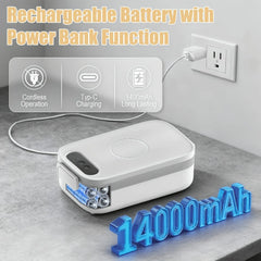 Premium 1L Rechargeable Electric Lunch Box with 40W PTC Heating, Smart Temperature Control & 3500mAh × 4 Battery
