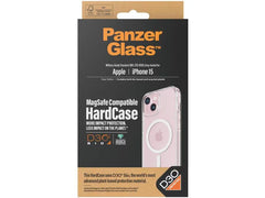 PanzerGlass Back Cover Hard Case MagSafe for Apple iPhone 15 with Transparent Design, D3O Protection and Antibacterial Impact Resistant Protection