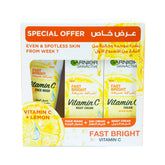 Garnier Skin Active Fast Fairness Facial Wash + Day Cream + Night Cream 25% off (Special Price)