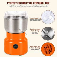 PURE 200W Electric Coffee & Spice Grinder 85g Capacity, Stainless Steel Blade & Cup, One-Touch Multi-Purpose Grinder for Coffee Beans, Spices, Nuts, Grains & Dry Ingredients
