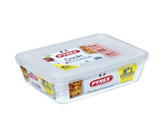 Pyrex Set of 2 Rectangular Storage Dishes with Lids (1.5L + 2.6L)