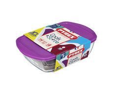 Pyrex Set of 2 Rectangular Storage Dishes with Lid (1.2L + 2.5L)