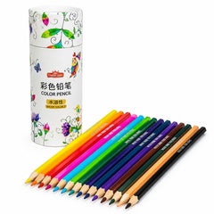 24 PCS Water-Soluble Color Pencil Set with Free Brush & Unique Floral Tube Box for Kids, Students & Professional Artists