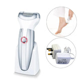 Beurer MPE-50 Rechargeable Electric Callus Remover with Dual Exfoliating Heads, Protective Head Cap, Two Speed Settings, LED Light, Corded and Cordless Foot Care Device