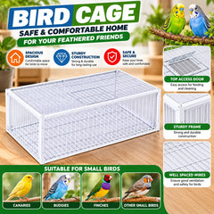 Humane Multi-Entry Bird Capture Cage with 4 One-Way Entrances, Anti-Escape Angled Bars, Top Access Door & Rust-Resistant Metal Construction for Pigeons & Small Birds
