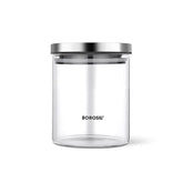 Borosil Classic Borosilicate Glass Storage Jar with Stainless Steel Lid, Microwave Oven & Freezer Safe Food Container