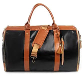 Stylish 2-in-1 Leather Travel Duffel Bag & Garment Hanger with Shoe Compartment