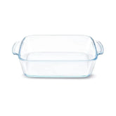 Borosil Square Borosilicate Glass Baking and Serving Dish with Handles, Microwave Oven Safe Heat Resistant Cookware