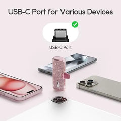 شاحن متنقل iWALK USB C، بنك طاقة صغير مدمج للغاية سعة 4500 مللي أمبير في الساعة، حزمة بطارية لامعة متوافقة مع iPhone 16/15، 16 Plus، 16 Pro، 16 Pro Max، Samsung Galaxy S25، S24، S23 Ultra Z Flip5، وردي
