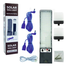 3-in-1 Solar LED Wall & Desktop Lamp with 80W Power, 3 Meter Cables, Removable Lights, Remote Control & Rechargeable Solar Panel for Indoor & Outdoor Lighting