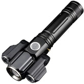 Portable Rechargeable Triple Head LED Flashlight & Torch Light - Waterproof & Impact Proof