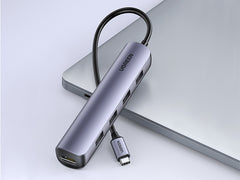 UGREEN USB-C to 4*USB 3.0+HDMI Adapter Grey