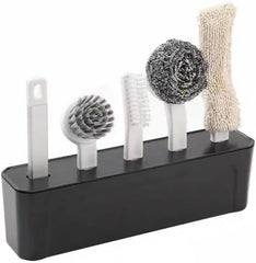 4-in-1 Multi-Brush Kitchen Cleaning Kit with Detachable Handle & Drainage Design