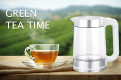 Emjoi 1.8L Elegant Electric Glass Kettle with Copper Heating Element and Boil Dryer Protection - 1500W