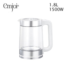 Emjoi 1.8L Elegant Electric Glass Kettle with Copper Heating Element and Boil Dryer Protection - 1500W