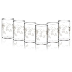 Borosil Berry Glass Set of 6 - 350 ml | Crystal Clear Scratch Resistant Microwave Freezer Safe Drinkware