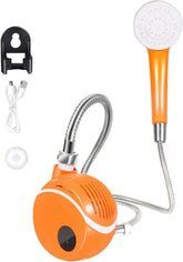 Rechargeable Portable Electric Camping Shower Pump with LCD Temperature Display, 2200mAh Battery, USB Type-C Charging, 4-5L/Min Water Flow, Suction Holder & Hanging Hook
