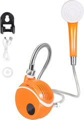 Rechargeable Portable Electric Camping Shower Pump with LCD Temperature Display, 2200mAh Battery, USB Type-C Charging, 4-5L/Min Water Flow, Suction Holder & Hanging Hook