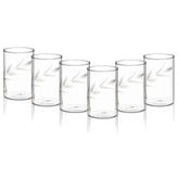 Borosil Creeper Vision Glass Set of 6 - 350 ml | Borosilicate Glasses with Leaf Etching, Microwave and Freezer Safe