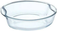Borosil Round Glass Baking Dish 2.5 Litre Microwave Safe Oven Safe Transparent Heat Resistant Glass Cookware