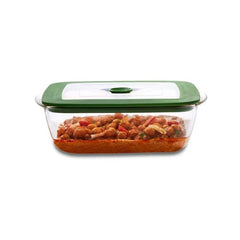 Borosil Square Borosilicate Glass Baking and Storage Dish with Green Airtight Lid, Microwave Oven Freezer Dishwasher Safe Food Container