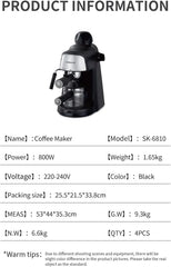 ماكينة صنع القهوة بالبخار والإسبريسو من سوكاني 800 واط مع صمام أمان (موديل SK-6810)