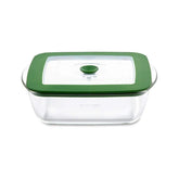 Borosil Square Borosilicate Glass Baking and Storage Dish with Green Airtight Lid, Microwave Oven Freezer Dishwasher Safe Food Container