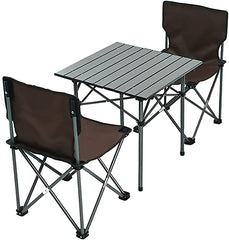 Mini Foldable Aluminium Table & 4 Chairs Set for Outdoors - Lightweight & Portable with Carrying Bag