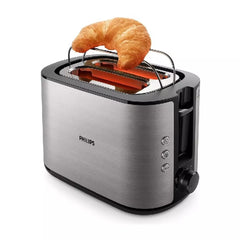 Philips Viva Collection محمصة خبز معدنية بالكامل، 950 واط، HD2650/92 - فضي/أسود
