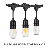 Outdoor String Light Hanging Sockets with 20 Bulb Holders - 20 Metres Length (Bulbs not Included)