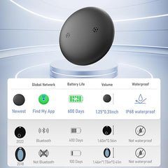 Rexzol Smart Bluetooth Tracker Key Tag for iOS Devices & IP68 Waterproofing with Global Positioning with Apple Find My App