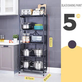 Multi Layer Foldable Metal Storage Rack Organizer with Wheels