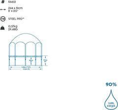 Bestway Steel Pro UV Care Steel Frame Pool with Sun Protection Roof 2.44m x 2.44m x 51cm