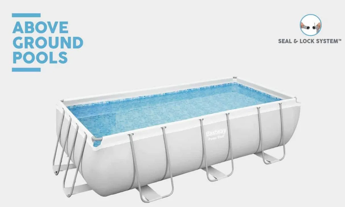 Bestway Power Steel Rectangular Pool Set - Durable PVC and Polyester, Easy Setup, Superior Strength