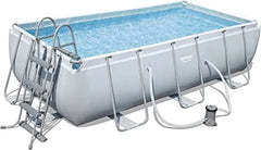 Bestway Power Steel Rectangular Pool Set - Durable PVC and Polyester, Easy Setup, Superior Strength