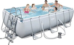 Bestway Power Steel Rectangular Pool Set - Durable PVC and Polyester, Easy Setup, Superior Strength