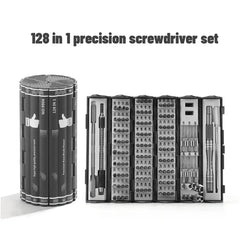 128-in-1 Professional Cylindrical Precision Multi-Tool Magnetic Screwdriver Set for DIY, Electronics