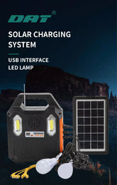 Portable Solar Power Lighting & Charging System with 2 Bulbs for Camping Picnic Home and Outdoors wi