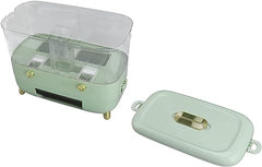 Double Compartment Dispenser & Storage Container for Rice, Cereal & Grains with Transparent Window and Lid