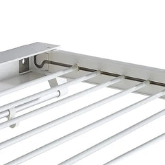 Foldable Wall Mounted Clothes Drying Rack with Hooks - 80cm