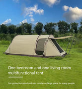 Chanodug 6-8 person Portable Outdoor Weather-Resistant Tunnel Camping Tent with Canopy and Courtyard Design - 415 x 235 × 160 cm