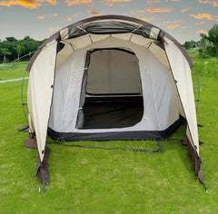 Chanodug 6-8 person Portable Outdoor Weather-Resistant Tunnel Camping Tent with Canopy and Courtyard Design - 415 x 235 × 160 cm