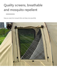 Chanodug 6-8 person Portable Outdoor Weather-Resistant Tunnel Camping Tent with Canopy and Courtyard Design - 415 x 235 × 160 cm