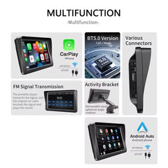 7-Inch Portable Car Player with Apple CarPlay, Android Auto & Touch Screen