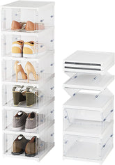 6 Layers Telescopic Foldable Shoe Storage Organizer Box Containers with Lids for Sneaker Display