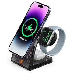 3-in-1 15W Magnetic Wireless Mobile & Watch & Earpods Charging Station Dock