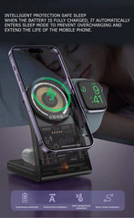 3-in-1 15W Magnetic Wireless Mobile & Watch & Earpods Charging Station Dock